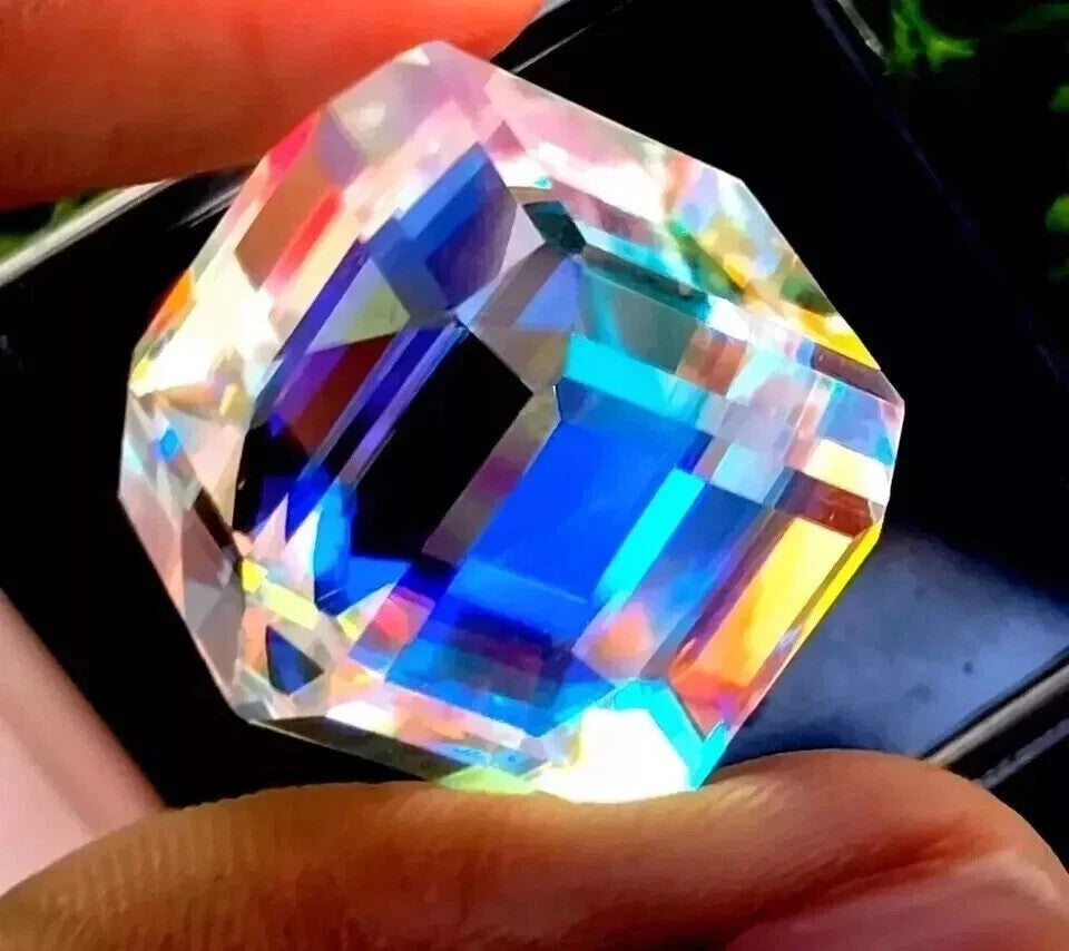 Certified 50.05 Ct Natural Rainbow Color Cube Cut Mystic Topaz Loose Gemstone