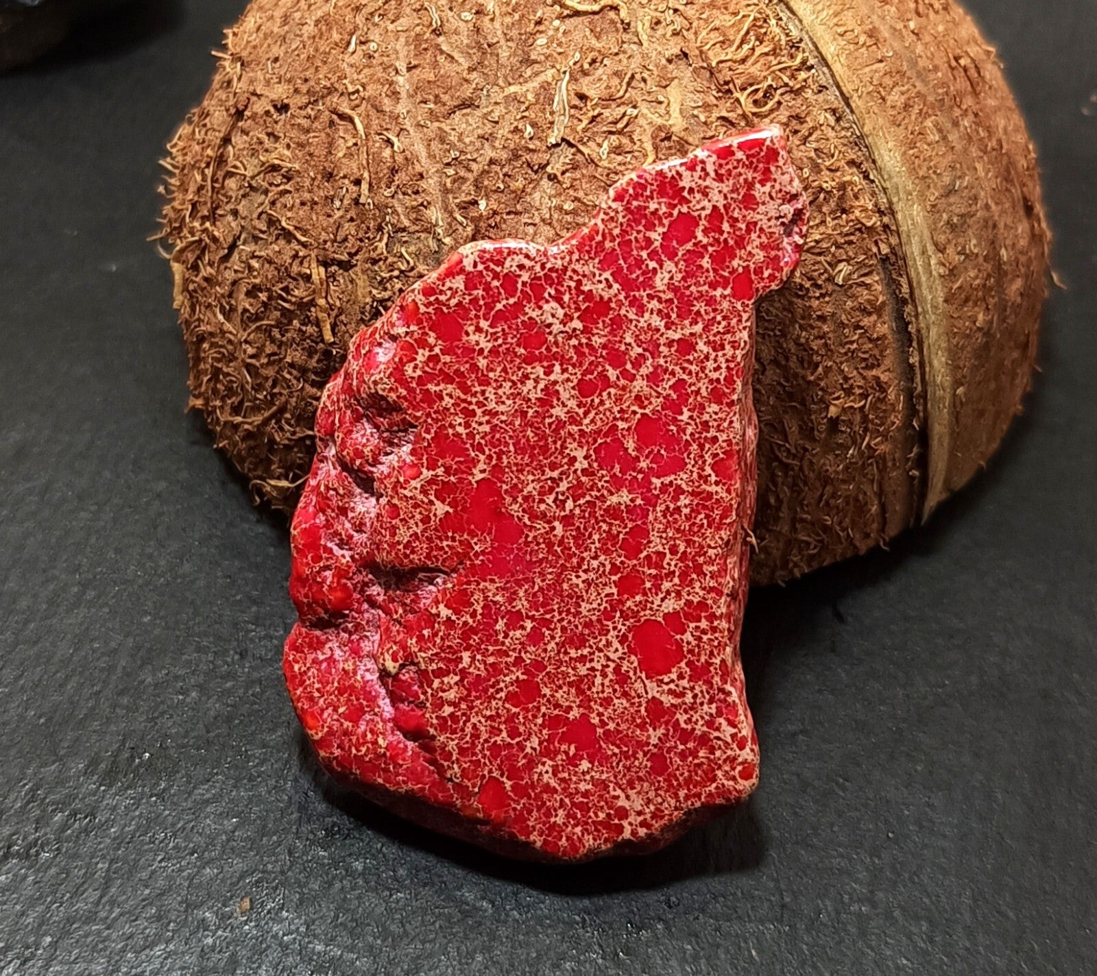 86.95 Ct Natural Arizona Superior Red Turquoise Slab Rough Certified Gemstone