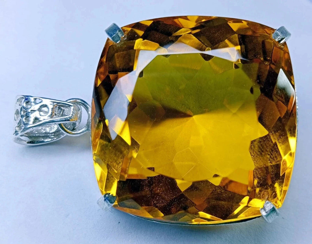 EGL Certified Natural 100.20 Ct Brazilian Cushion Topaz Pendant Loose Gemstone