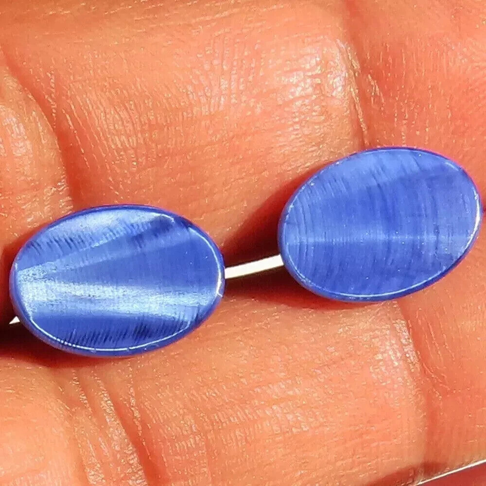 2 Pcs 18.30 Ct Natural 6 Rays Blue Star Sapphire Oval Cabochon Loose Gemstone