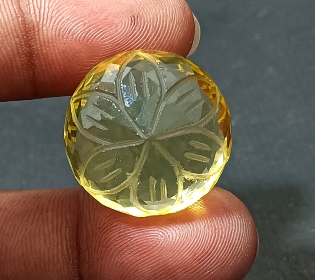 41.05 Ct Round Fine Cut EGL Certified Brazilian Lemon Color Topaz Loose Gemstone