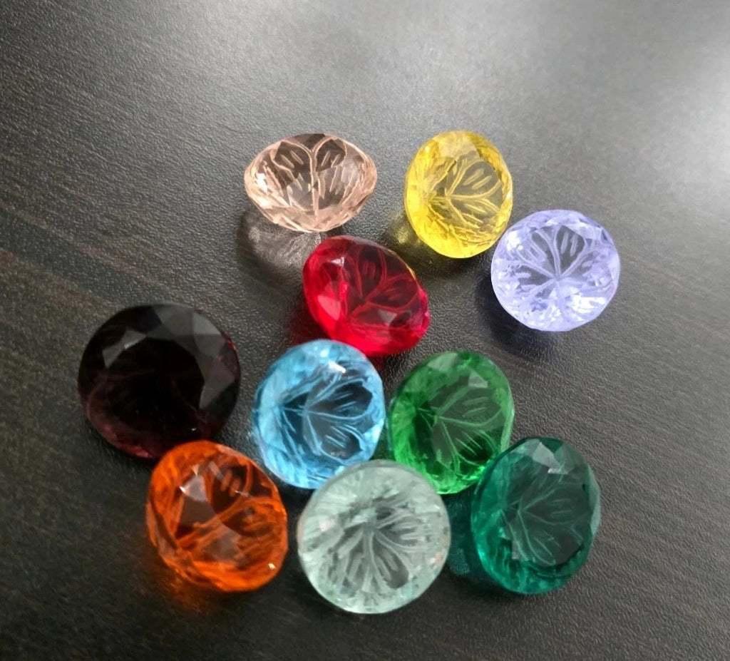 270 Ct 9 Pcs Flawless Natural Mix Color Carving Topaz Lot Round Loose Gemstone