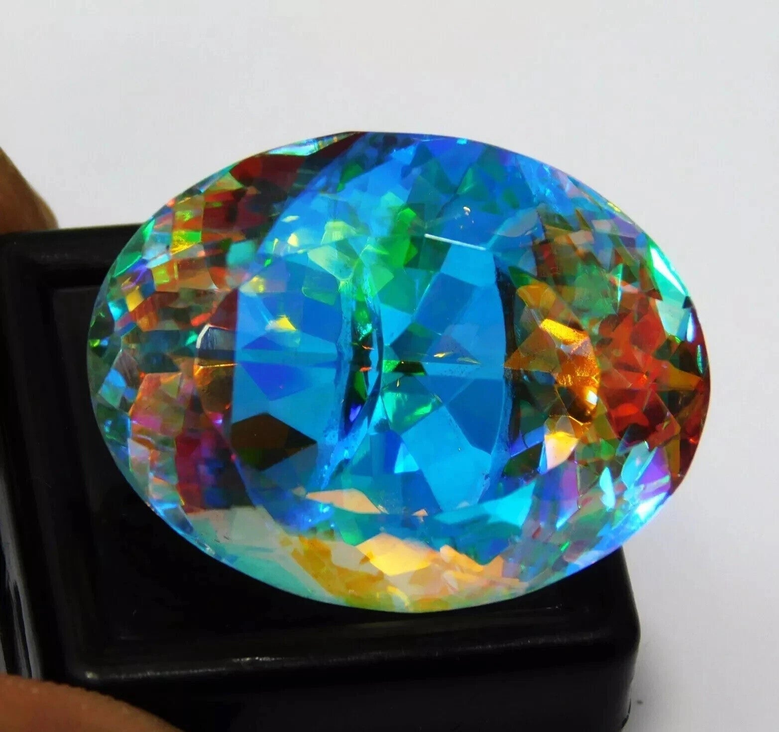 Certified 68.60 Cts Natural Oval Cut Brazilian Mystic Topaz Loose Gemstone