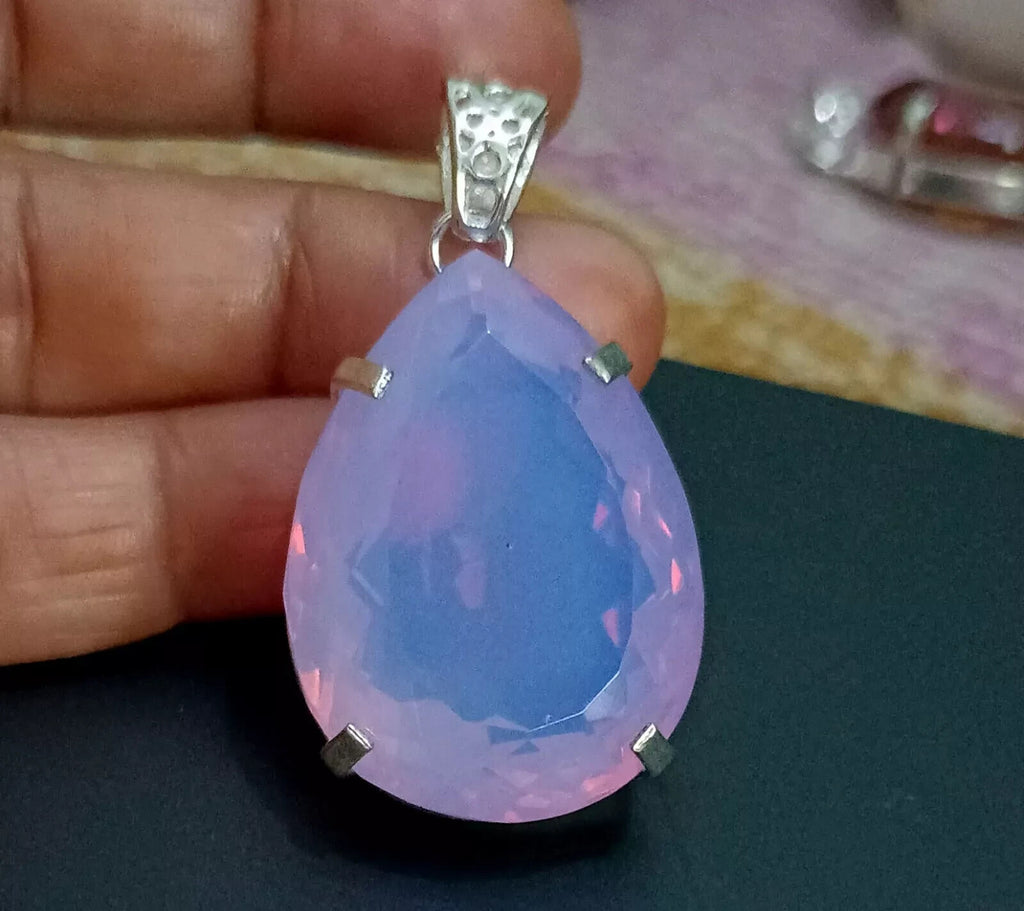 EGL Certified 113.10 Ct Natural Opal 925 Solid Silver PearPendant Loose Gemstone