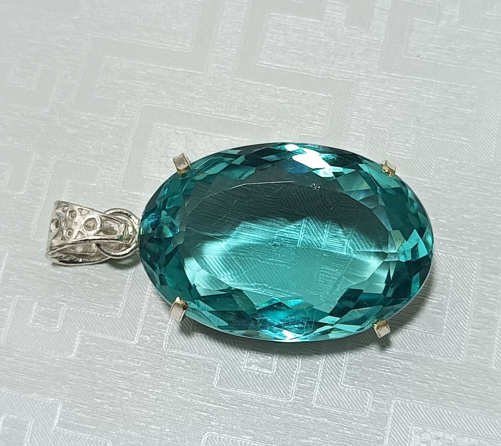 98.75 Ct GIE Certified Natural Topaz 925 Solid Silver Pendant Loose Gemstone