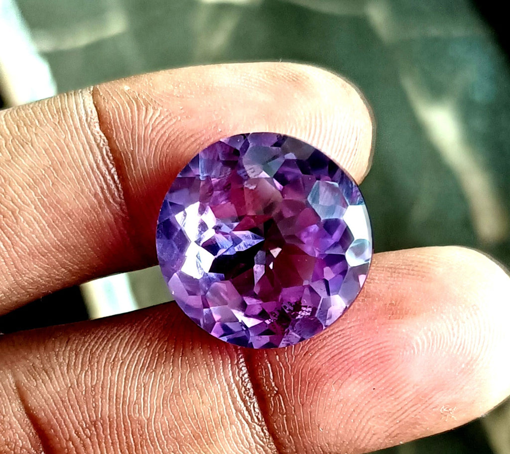 26 CT Certified Color Changing Natural Alexandrite Loose Gemstone Round Cut