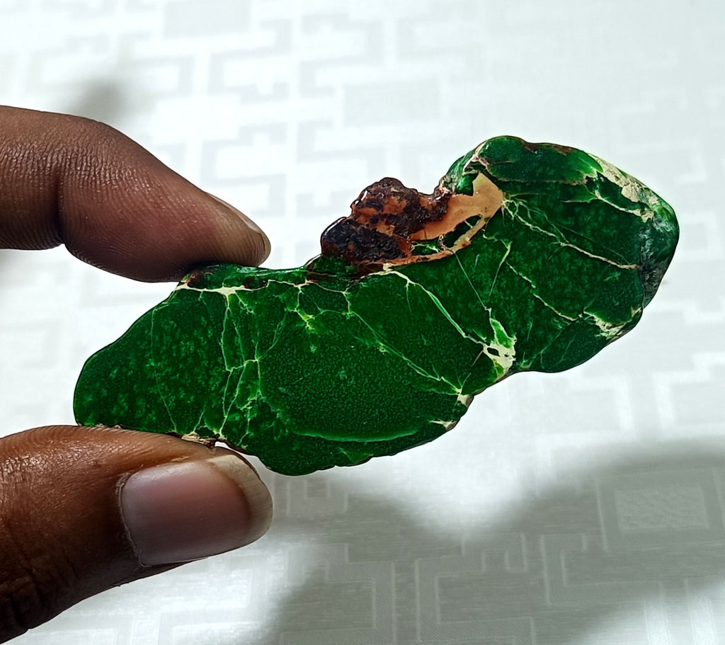 111.65 Ct Natural Arizona Superior green Turquoise Slab Rough Certified Gemstone