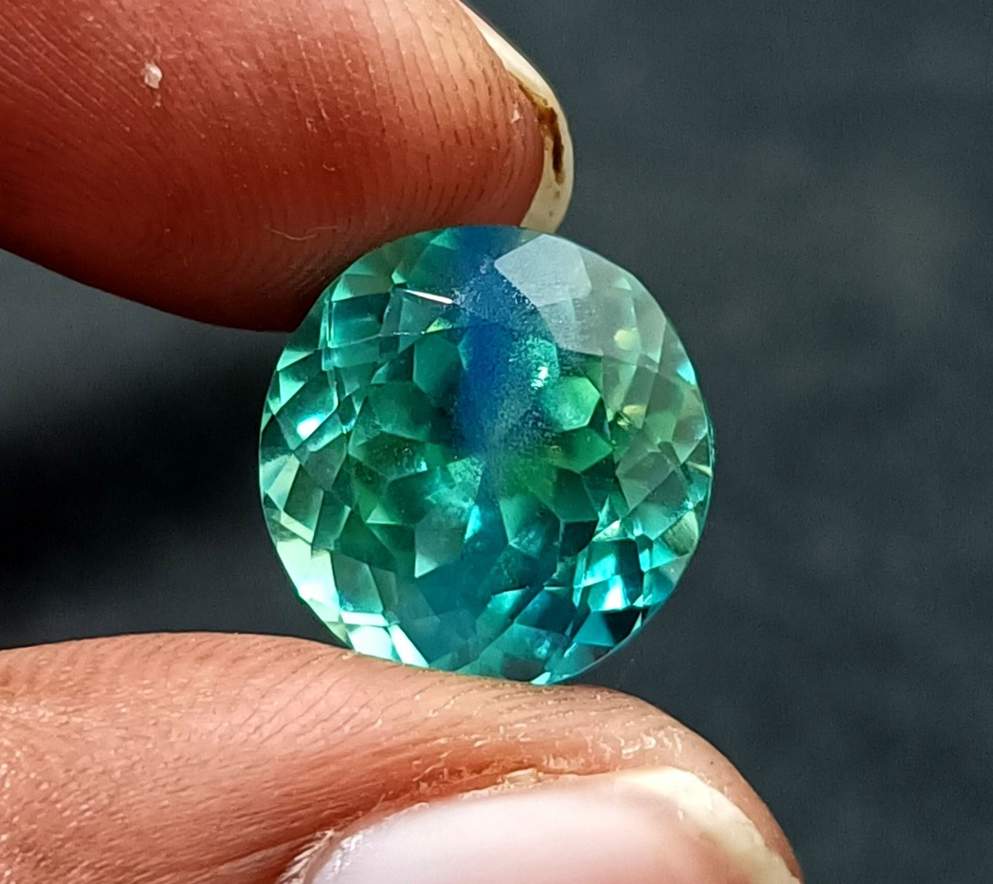 Paraiba Blue  Green Tourmaline Round Cut 12.90 Ct Certified Natural Loose Gems