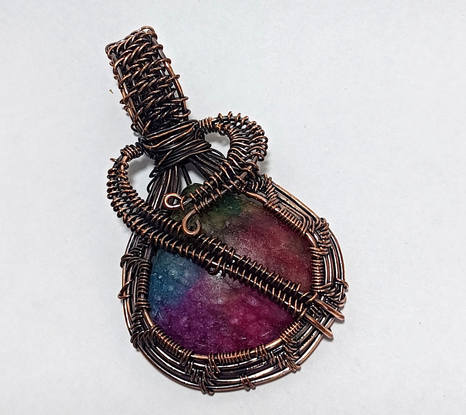 95.60 Ct Solar Quartz Copper Wire Wrapped Handmade jewelry Pendant