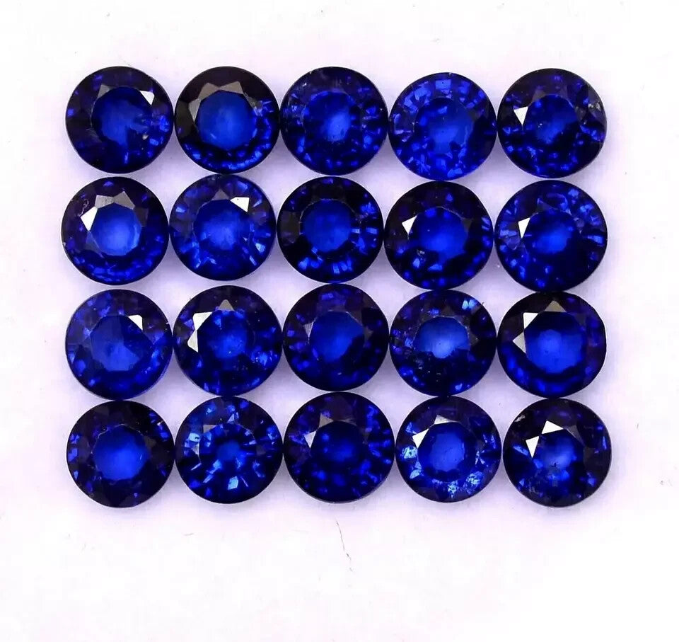 100 PC 4 MM Natural Blue Ceylon Sapphire Loose Gemstones Certified Round Cut Lot