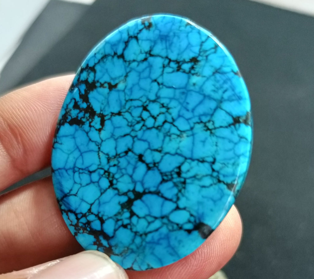 79.45 Ct Natural Turquoise Arizona blue oval Cut Loose Gemstone With Free Gift