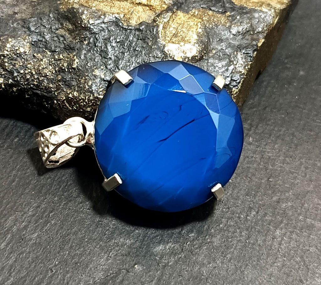 London Blue Topaz Pendant 925 Sterling Silver Pendant Gemstone Jewelry 100.50 ct