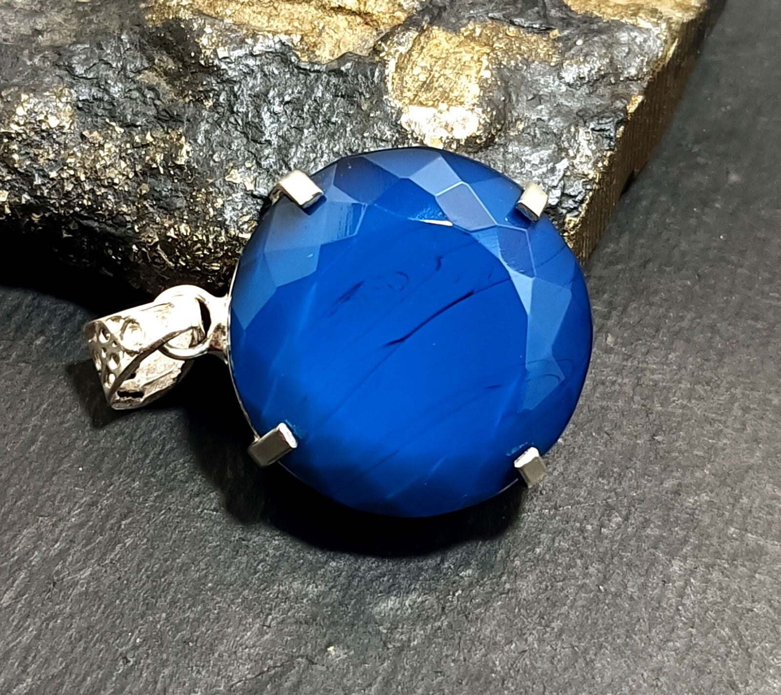 London Blue Topaz Pendant 925 Sterling Silver Pendant Gemstone Jewelry 100.50 ct