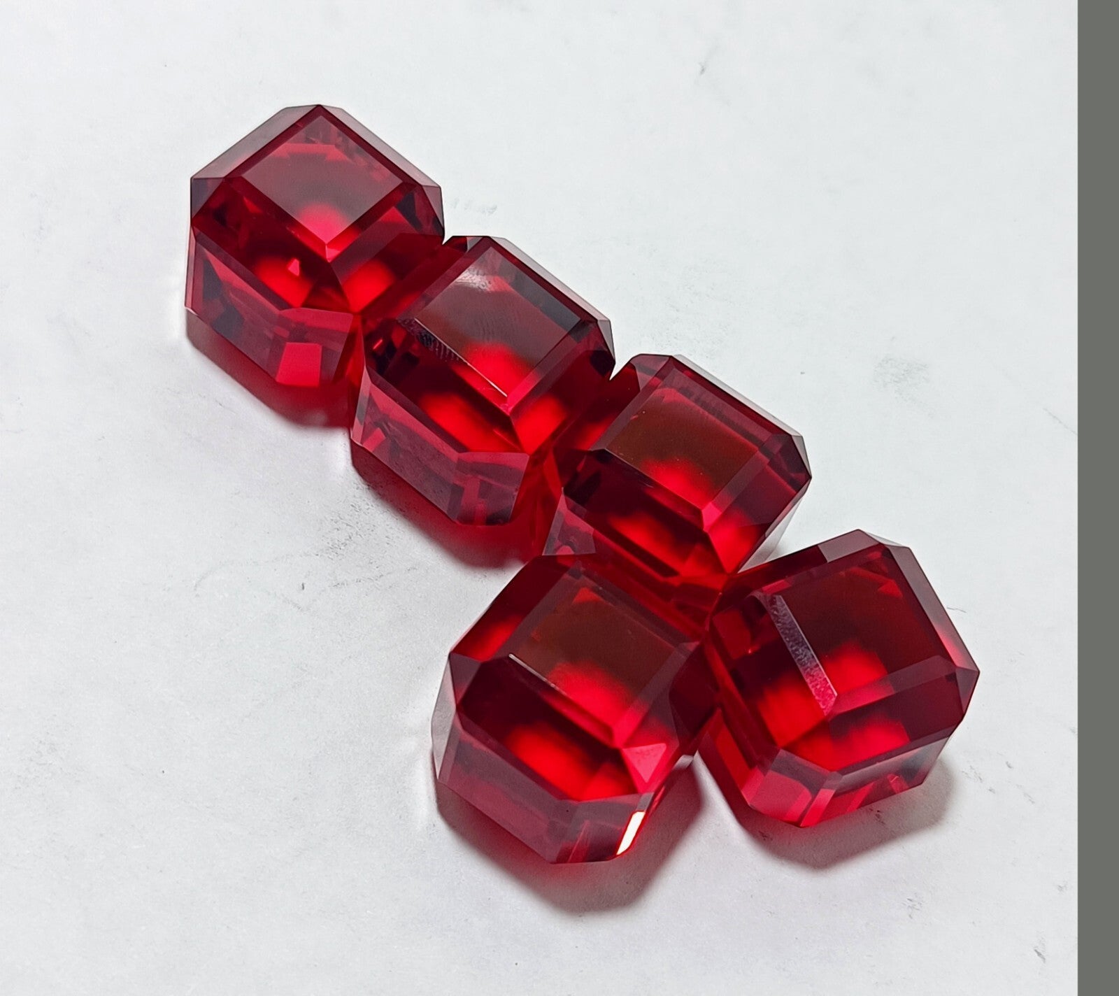 EGL Certified Natural 500 Ct+ Cube Cut Red Topaz Brazilian Loose Gemstone 5 Pcs
