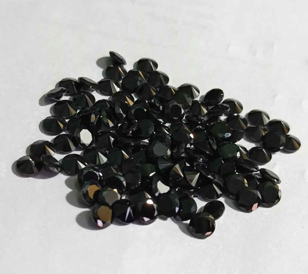 EGL Certified 7 mm Natural Black Sapphire 20 Pcs Lot Round Shape Loose Gemstone