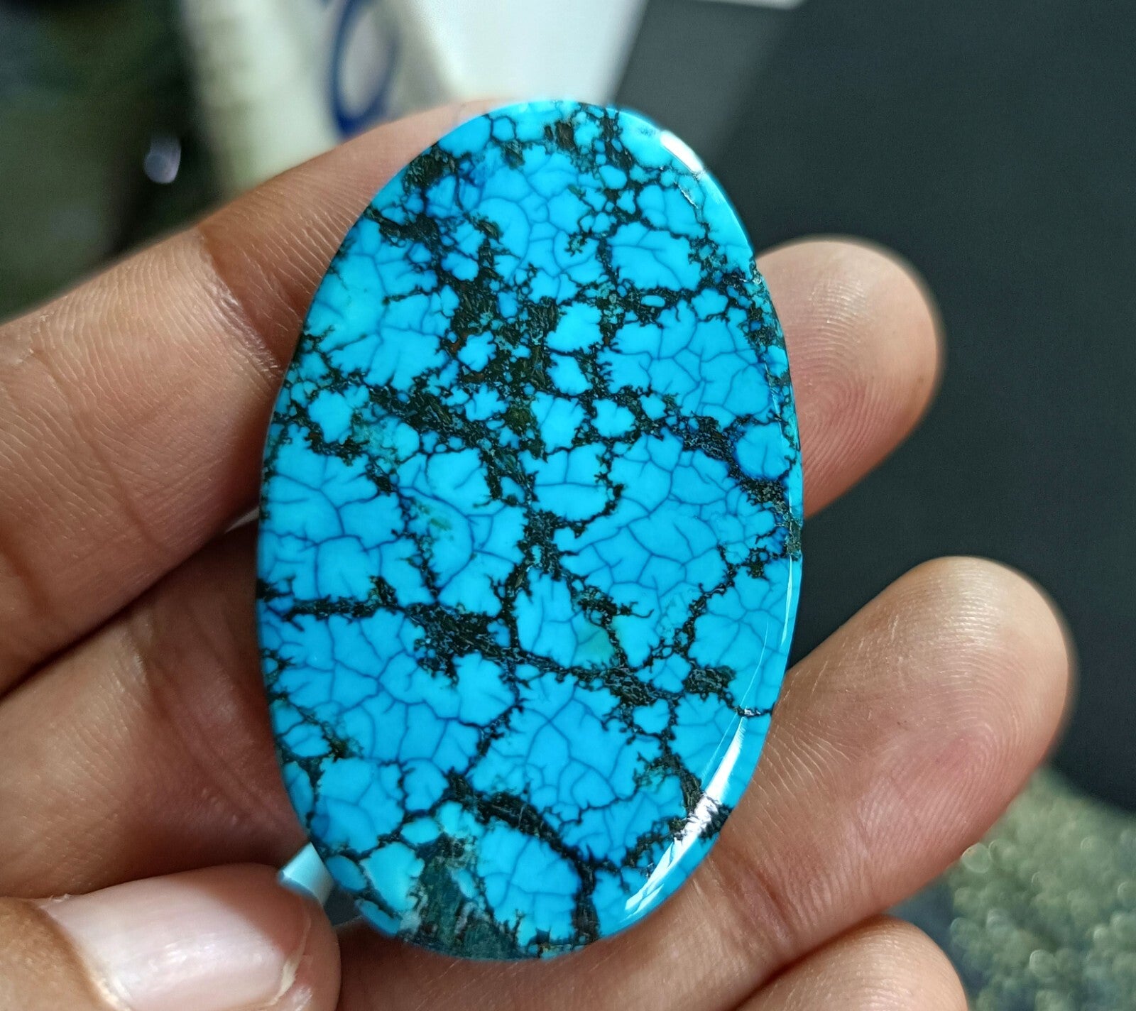 80.50 Ct Natural Turquoise Arizona blue oval Cut Loose Gemstone With Free Gift