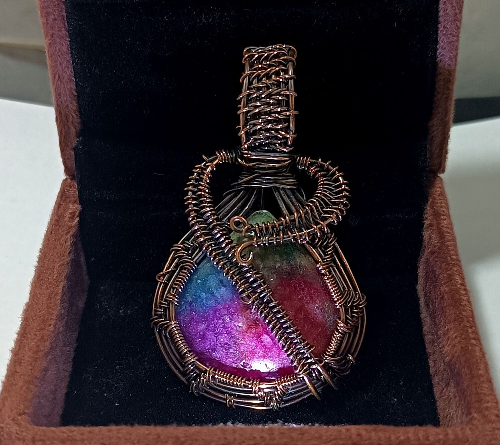 95.60 Ct Solar Quartz Copper Wire Wrapped Handmade jewelry Pendant