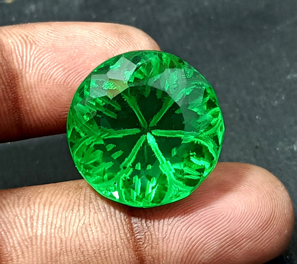 40.65Ct Round Fine Cut EGL Certified Brazilian Green Color Topaz Loose Gemstone
