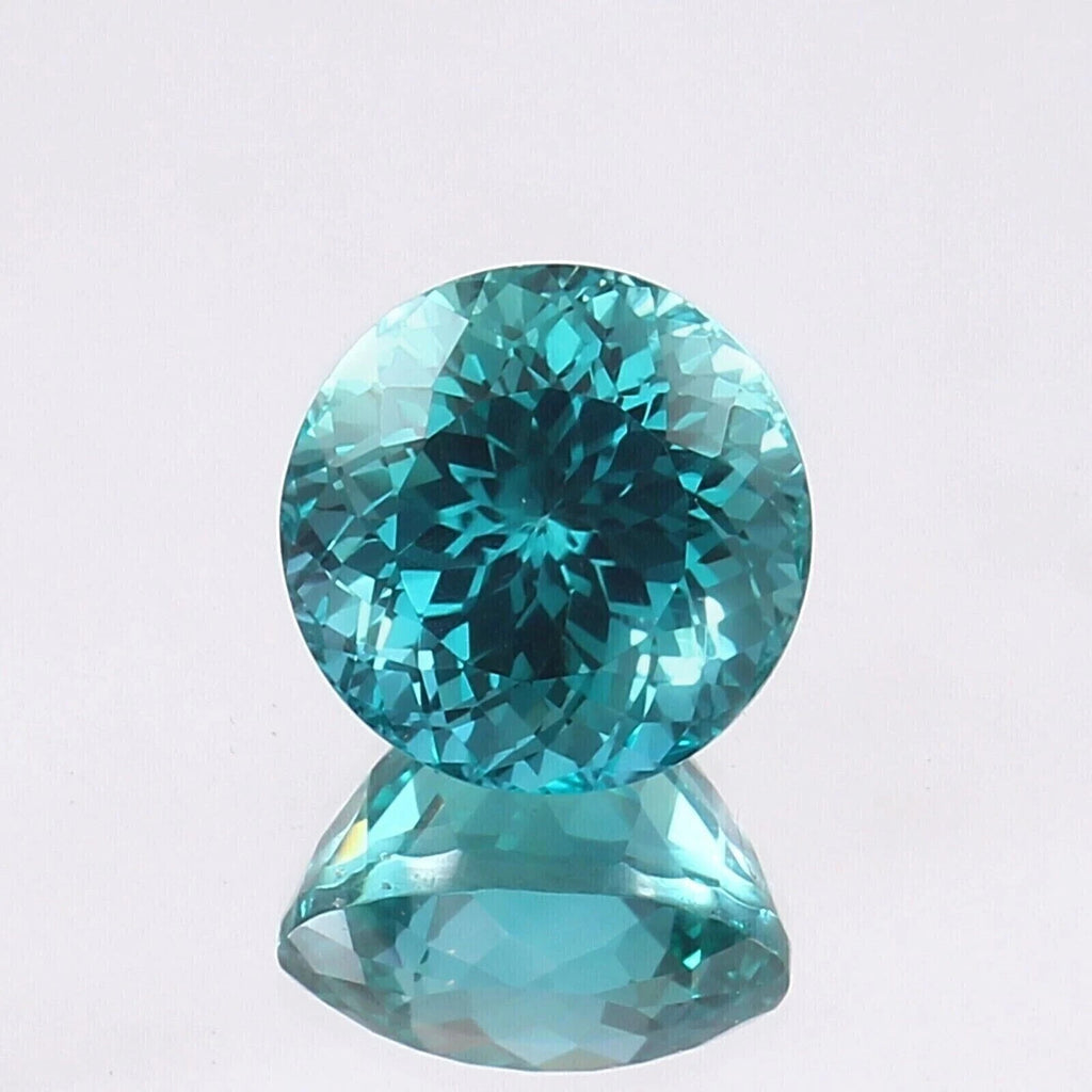 AAA 10 Ct+ Natural Brazil Green Paraiba Tourmaline Loose Round Cut Gemstone