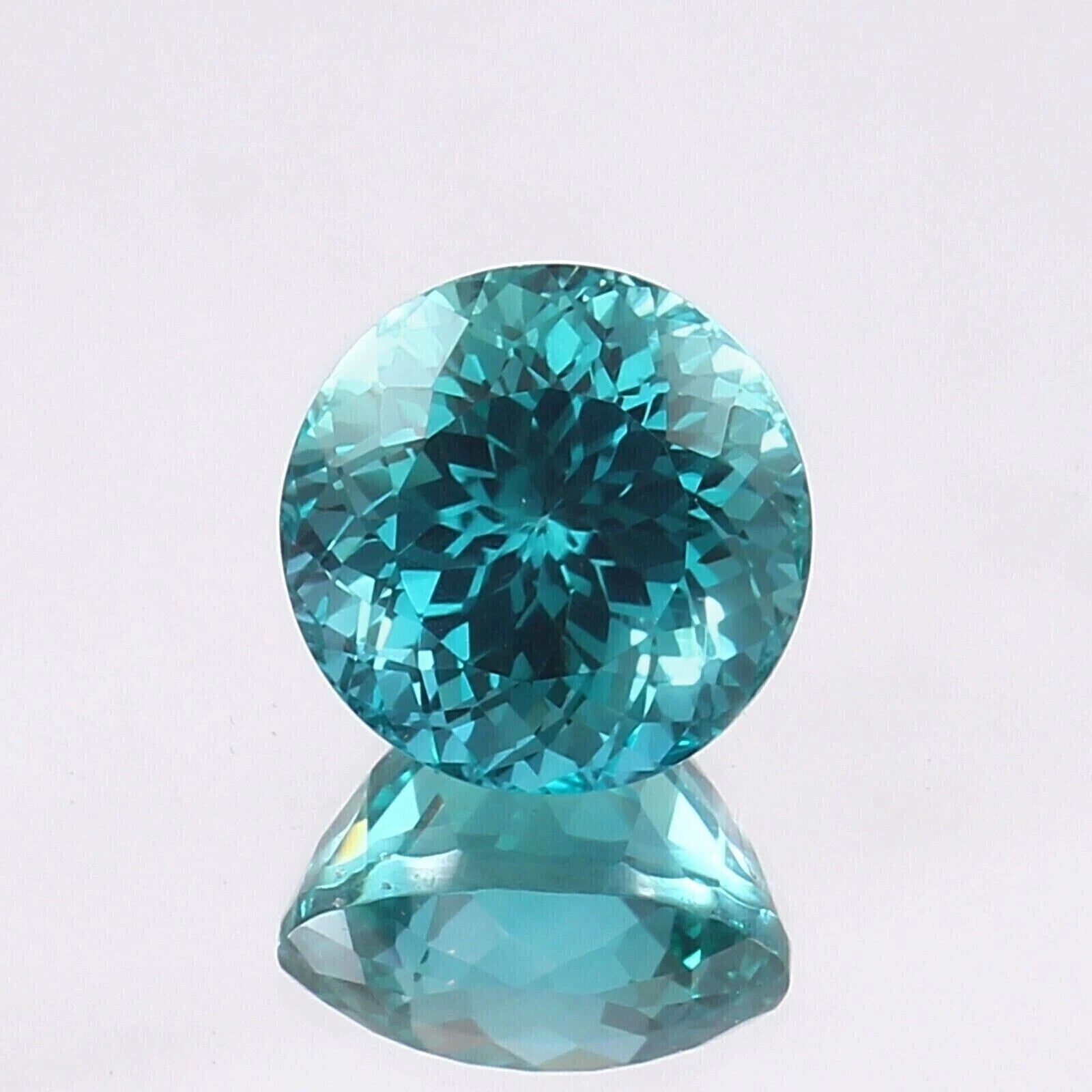 AAA 10 Ct+ Natural Brazil Green Paraiba Tourmaline Loose Round Cut Gemstone