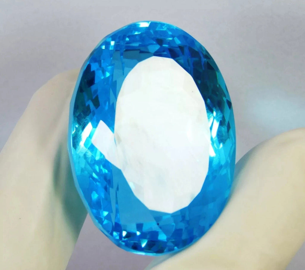 Certified 165.50Ct Natural Aquamarine Dazzling Lustrous Oval TopazLoose Gemstone