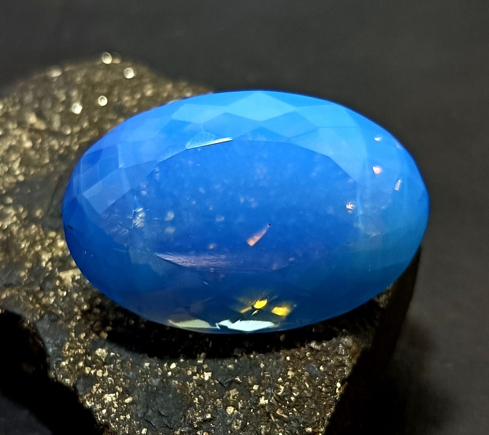 86.10  Ct Natural Blue Opal Oval Cut Welo Australian EGL Certified Gemstone