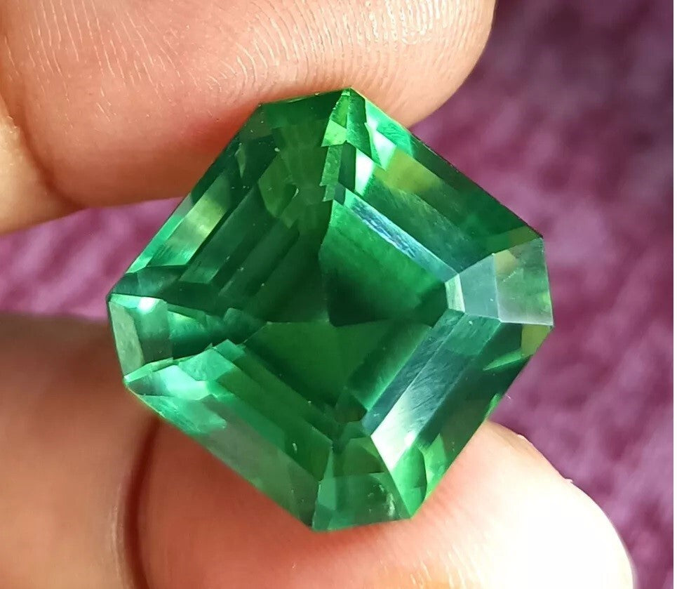 39 Ct Natural Green Sapphire Flawless EGL Certified Asscher Cut Loose Gemstone
