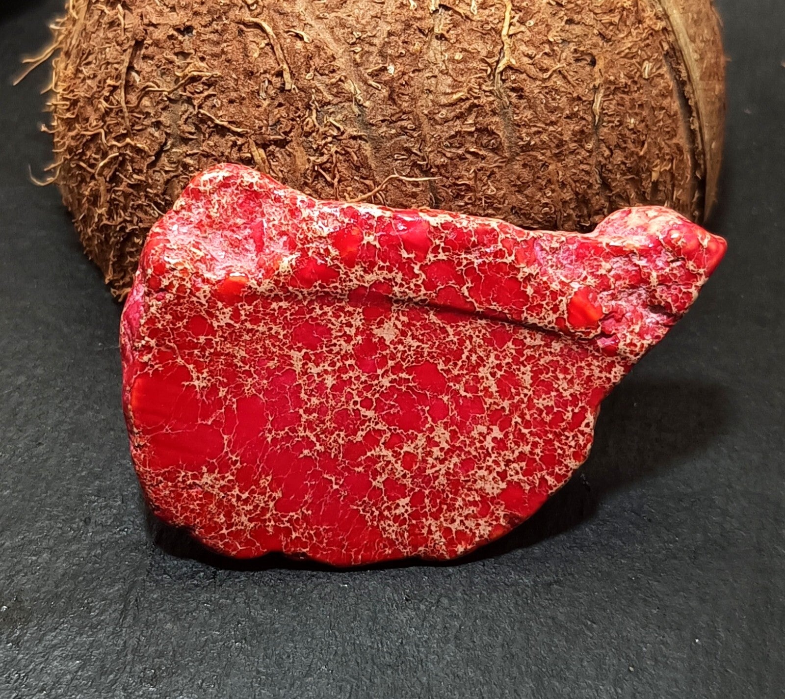 86.95 Ct Natural Arizona Superior Red Turquoise Slab Rough Certified Gemstone