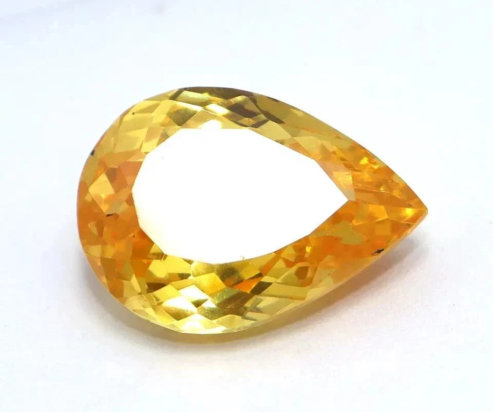 Certified 51 Ct NATURAL Yellow Pear Zircon Cambodian Facet Loose A+ GEMSTONE