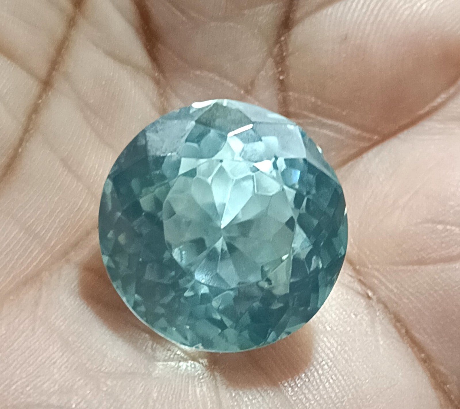 Certified Natural Water Blue Zircon 60.55 Ct Cambodian Round Cut Loose Gemstone