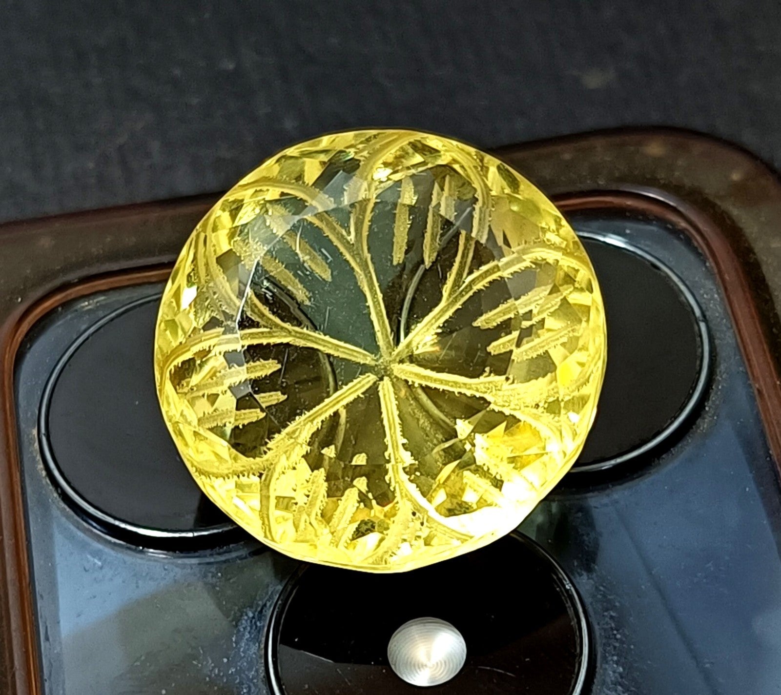 41.05 Ct Round Fine Cut EGL Certified Brazilian Lemon Color Topaz Loose Gemstone
