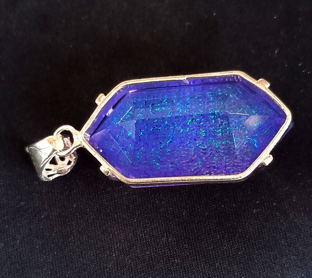 94.10 Ct Emerald Monarch Fire Opal Doublet 925 SolidSilver PendantGemstone