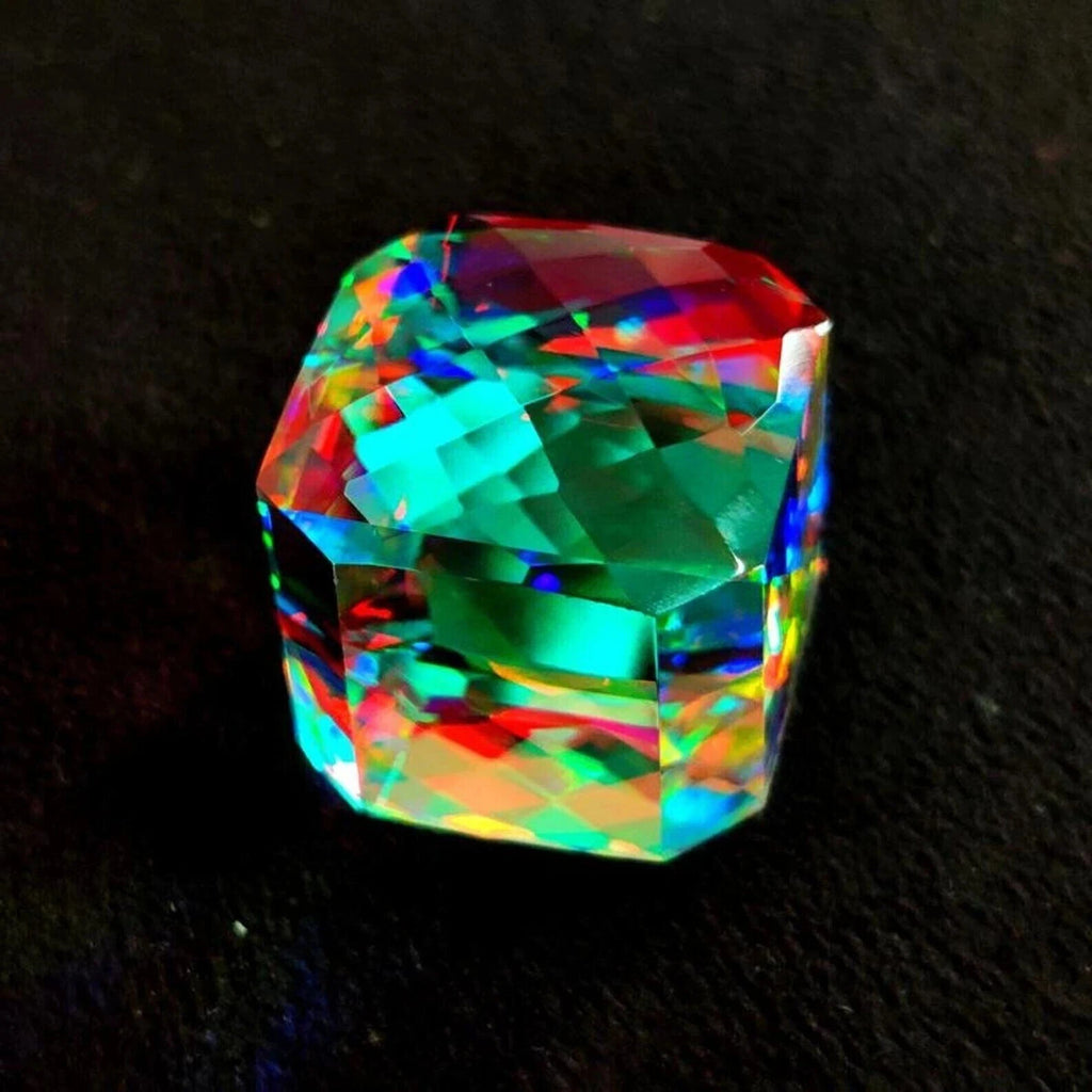 Certified 100 Ct Natural Rainbow Color Cube Cut Mystic Topaz Loose Gemstone