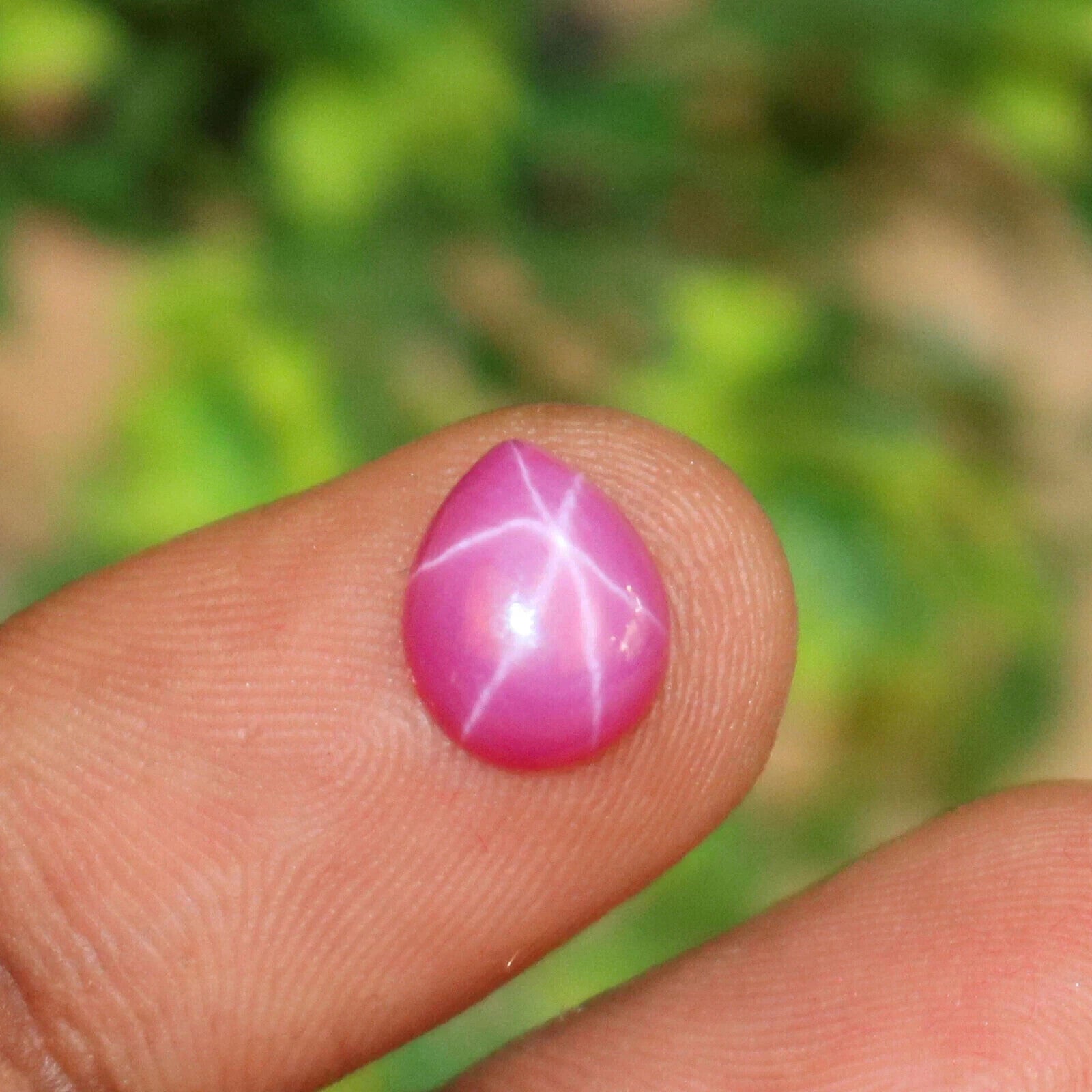 Loose Natural Pink Pear Star Sapphire 2.50 Ct 6 Rays Timeless Gems For Jewelry