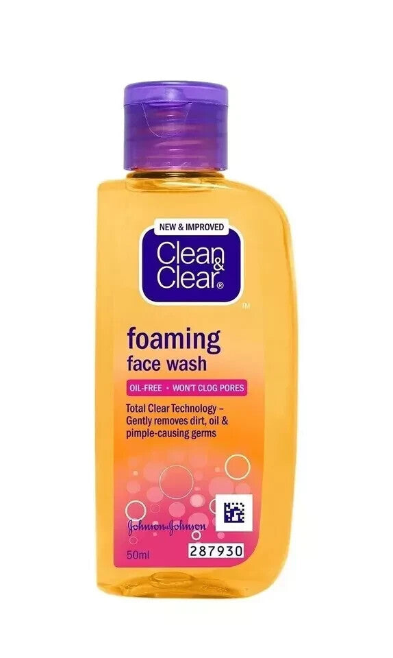 Clean & Clear Foaming Face Wash used for oily and pimple prone skin of 3 x 50ml