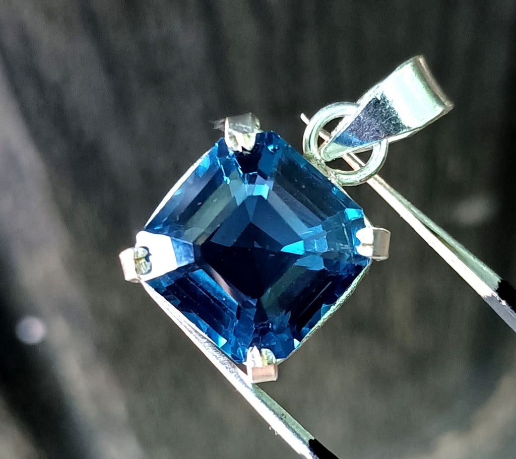 Certified 30 ct Natural Paraiba Tourmaline 925 Silver Pendant Loose Gemstone