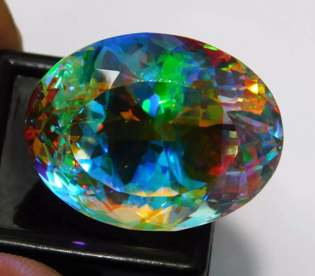 Certified 68.60 Cts Natural Oval Cut Brazilian Mystic Topaz Loose Gemstone
