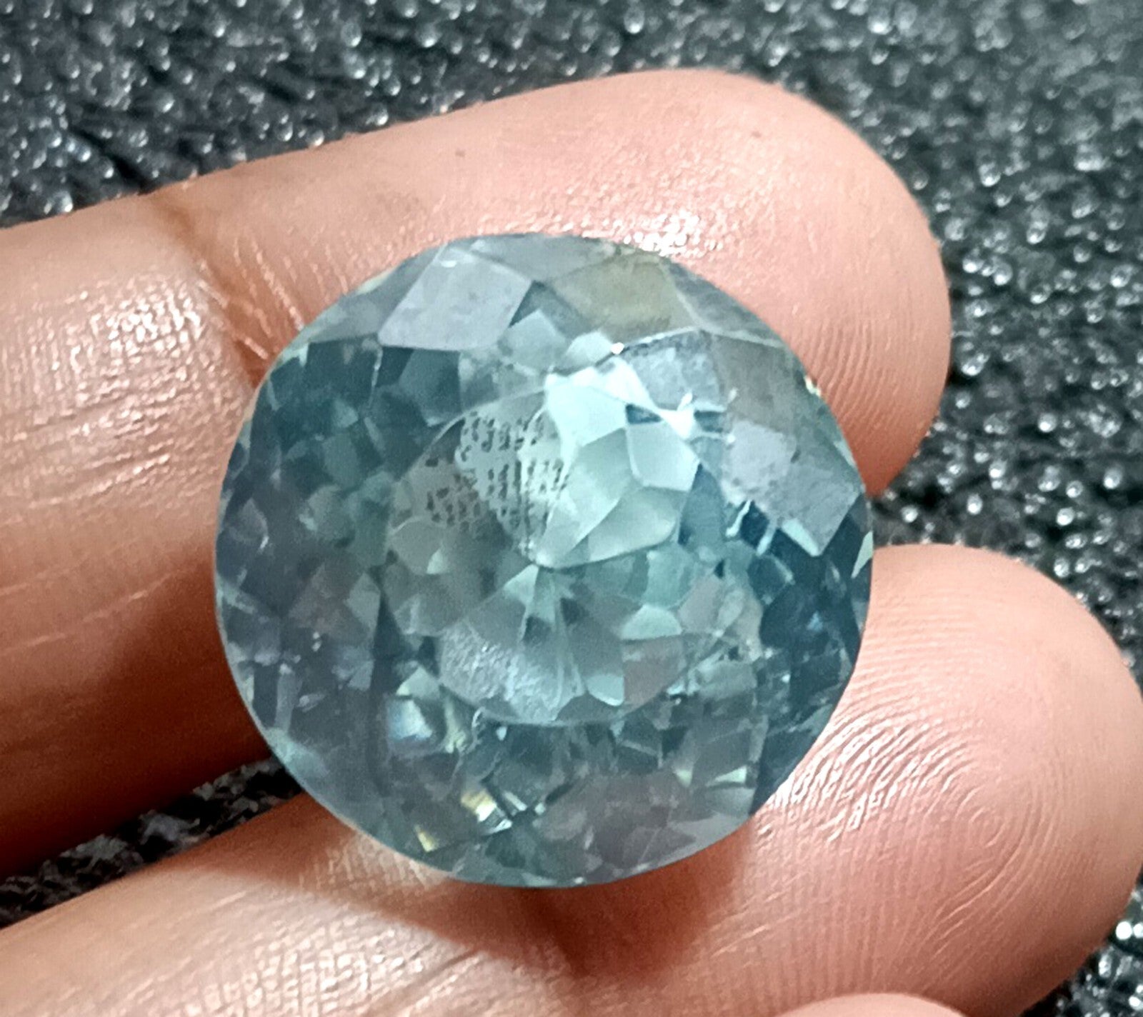 Certified Natural Water Blue Zircon 60.55 Ct Cambodian Round Cut Loose Gemstone