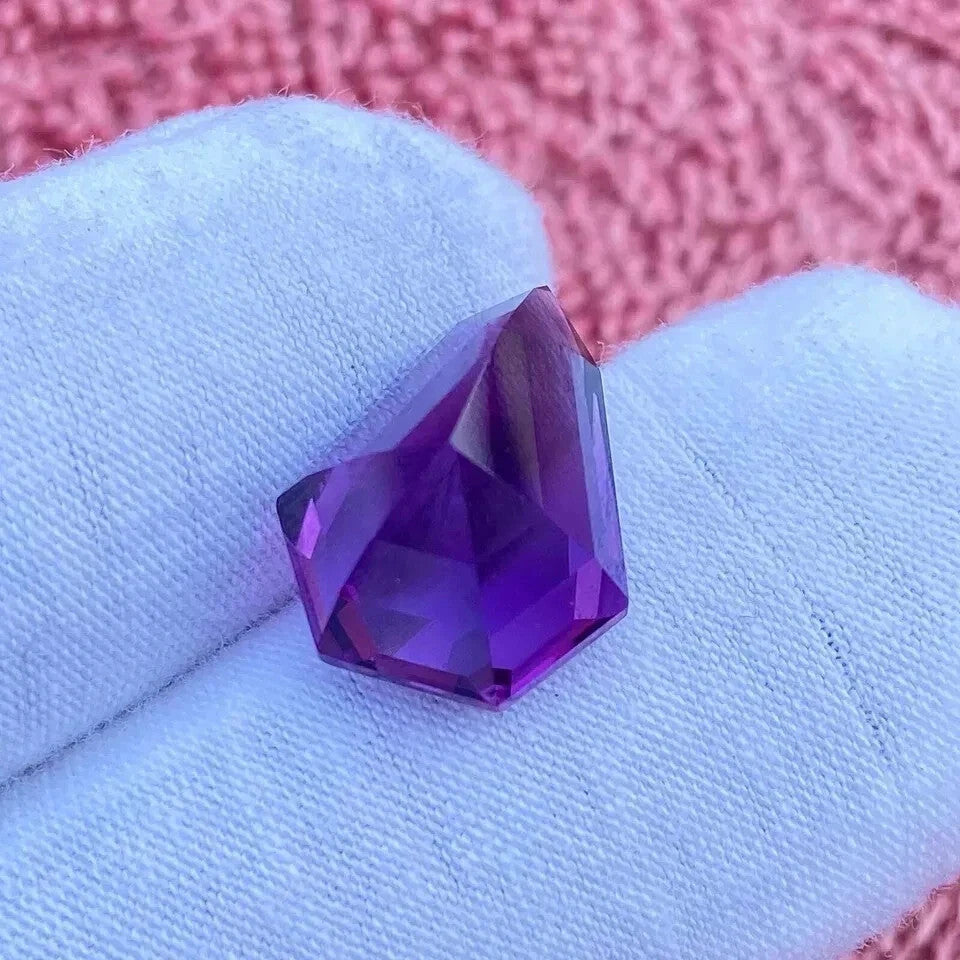 9.45 Ct Natural African Amethyst Fancy Cut Loose Gemstone Certified AA Quality