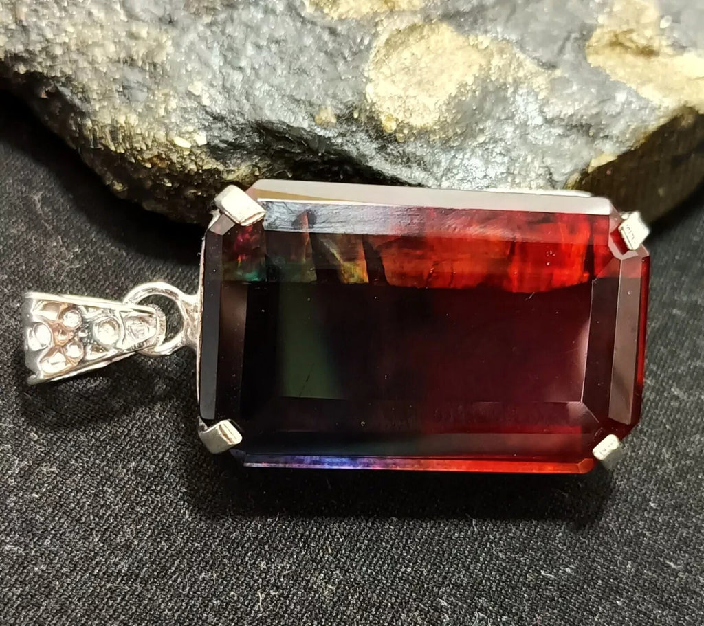 Certified 65.90 Ct Natural Ammolite 925 Solid Silver Pendant Loose Gemstone