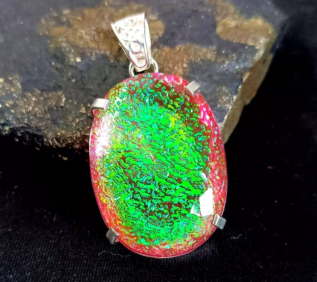 112.90 Ct Natural Oval Monarch Fire Opal Doublet Solid Silver Pendant Gemstone