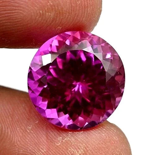 A+ Flawless Natural Ceylon Pink Sapphire Round Cut Loose GEMSTONE 20.25 Ct