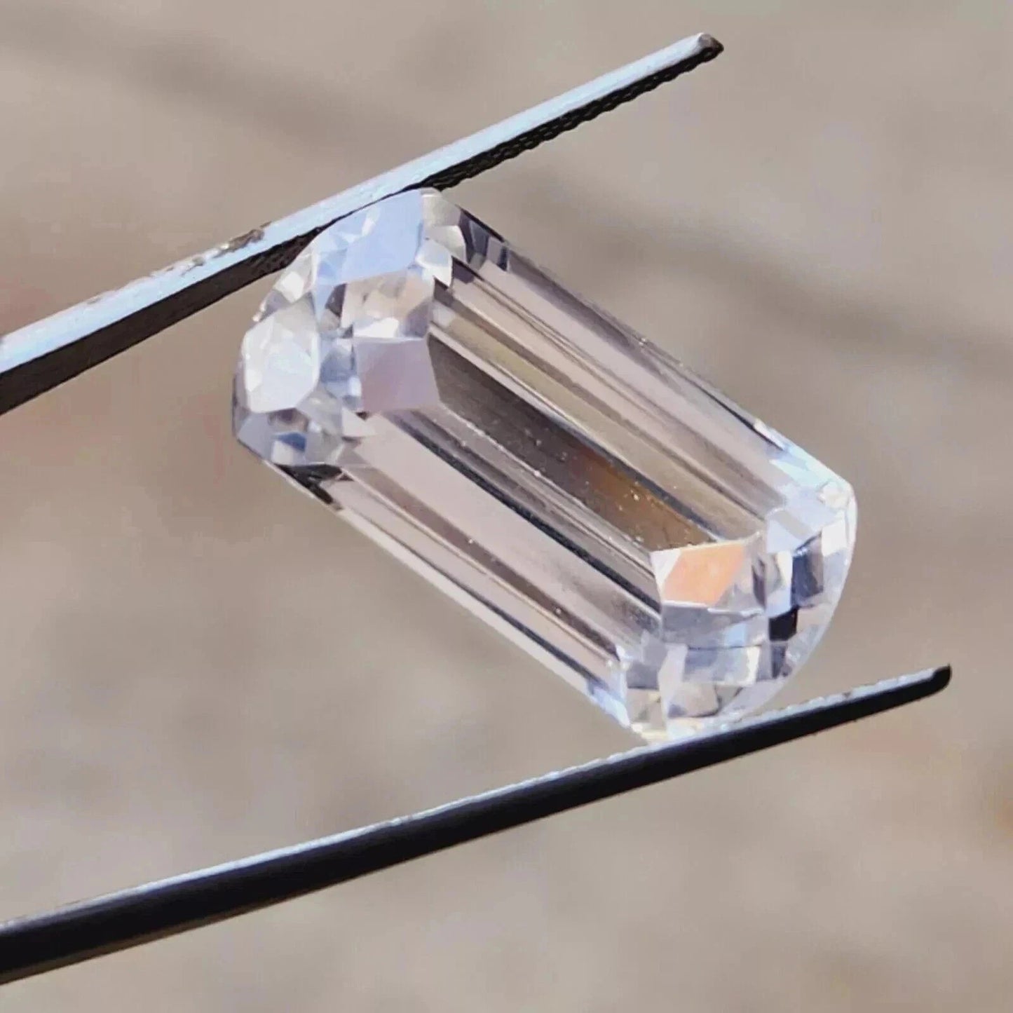 Stunning White Sapphire Fancy Cut 24.80 Ct Natural Loose Gemstone GIE Certified