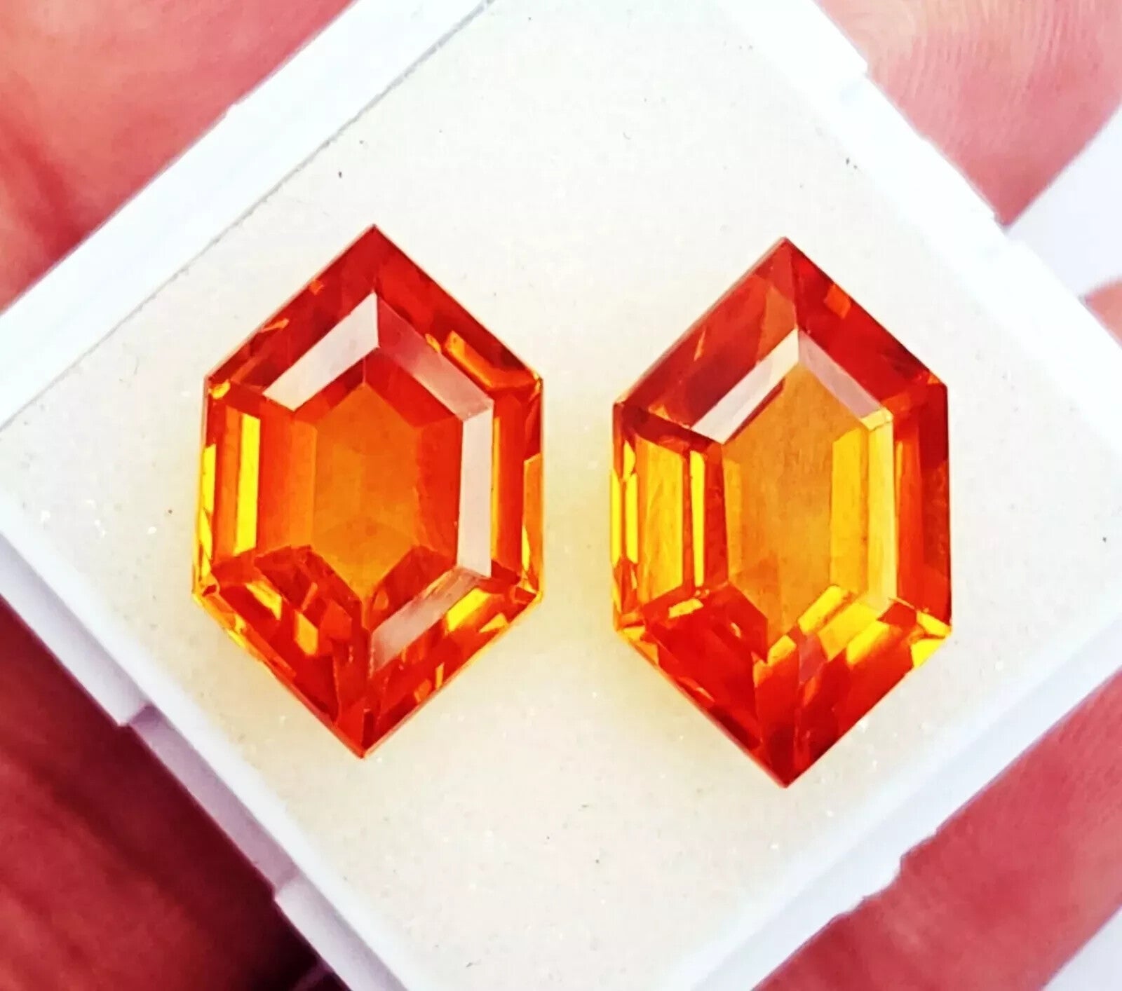 22 Ct Loose Extremely Rare Natural Orange Sapphire Gemstone Certified Pair