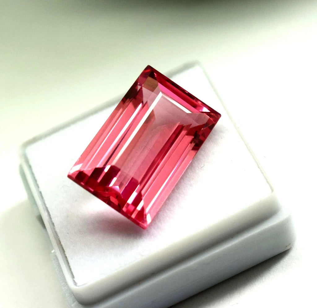 AAA Natural Ceylon Padparadscha Sapphire Baguette Cut Loose Gemstone 22.25 Ct
