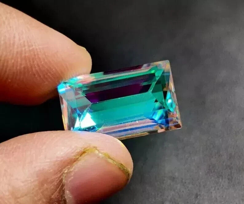 18.65 Ct Certified Natural Fancy Cut Rainbow Color Mystic Quartz Gemstone
