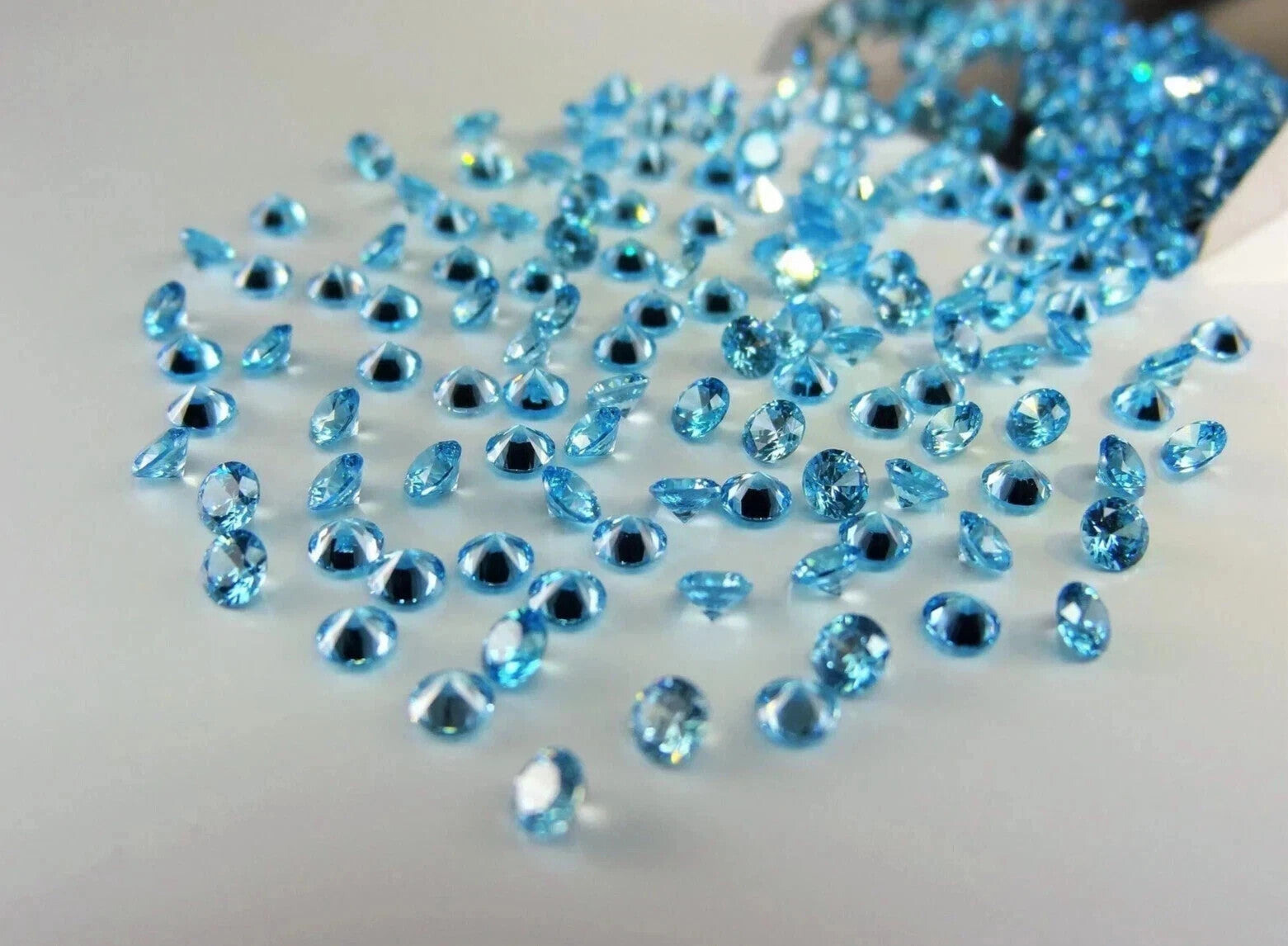 4 MM 24 Pcs Lot Natural Santa Maria Aquamarine Round Cut EGL Certified Gemstone