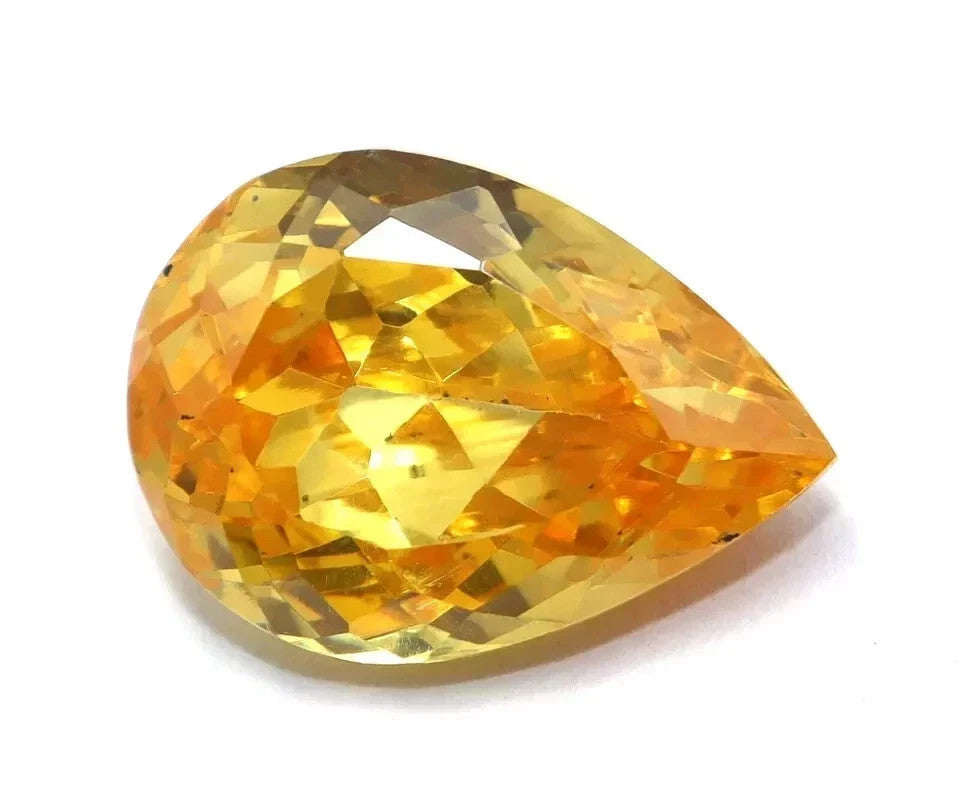 Certified 51 Ct NATURAL Yellow Pear Zircon Cambodian Facet Loose A+ GEMSTONE