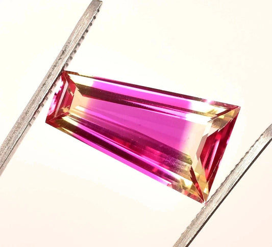 20.15 Ct Natural Bi-Color Brazilian Tourmaline Fancy Cut Certified Gemstone
