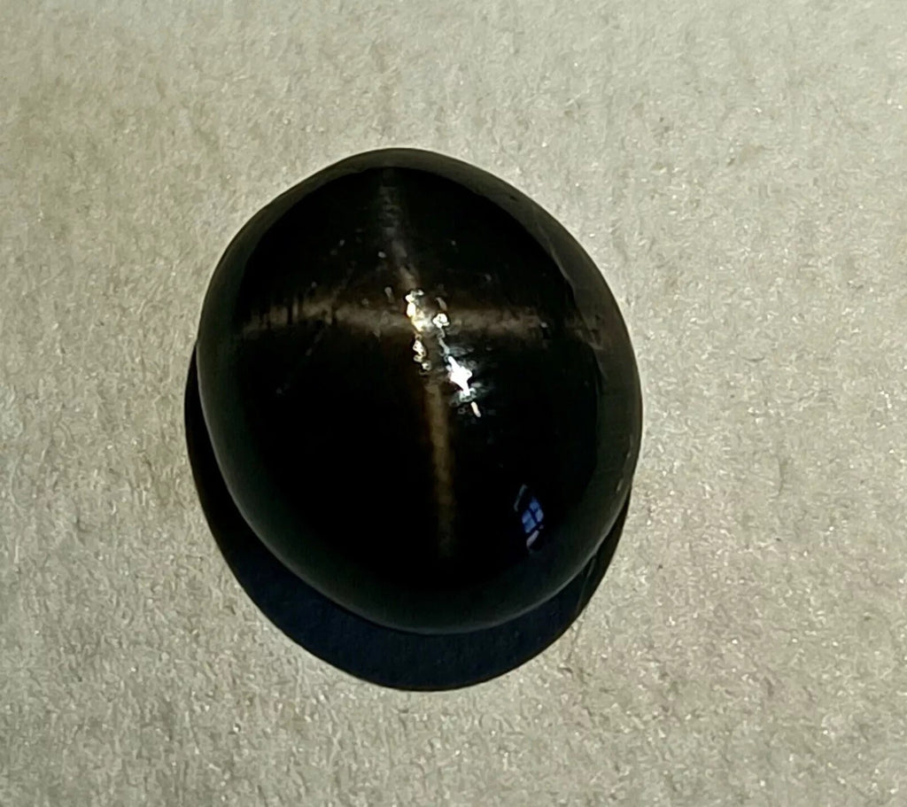 Black Star Sapphire 4 Rays 5.75 Ct Oval Cabochon Natural Gemstone